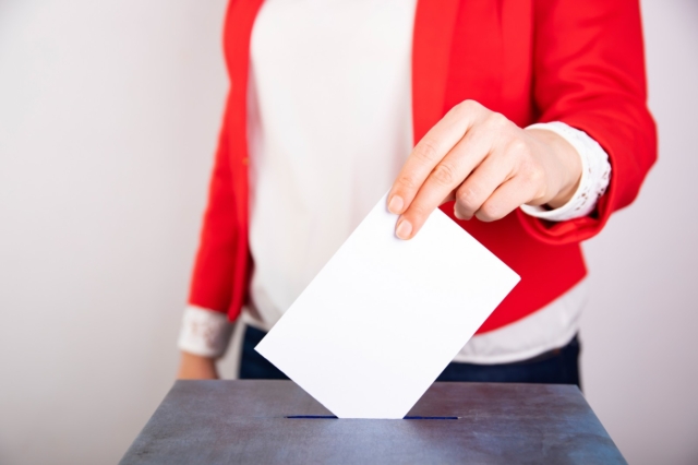 Woman Votes On Election Day.